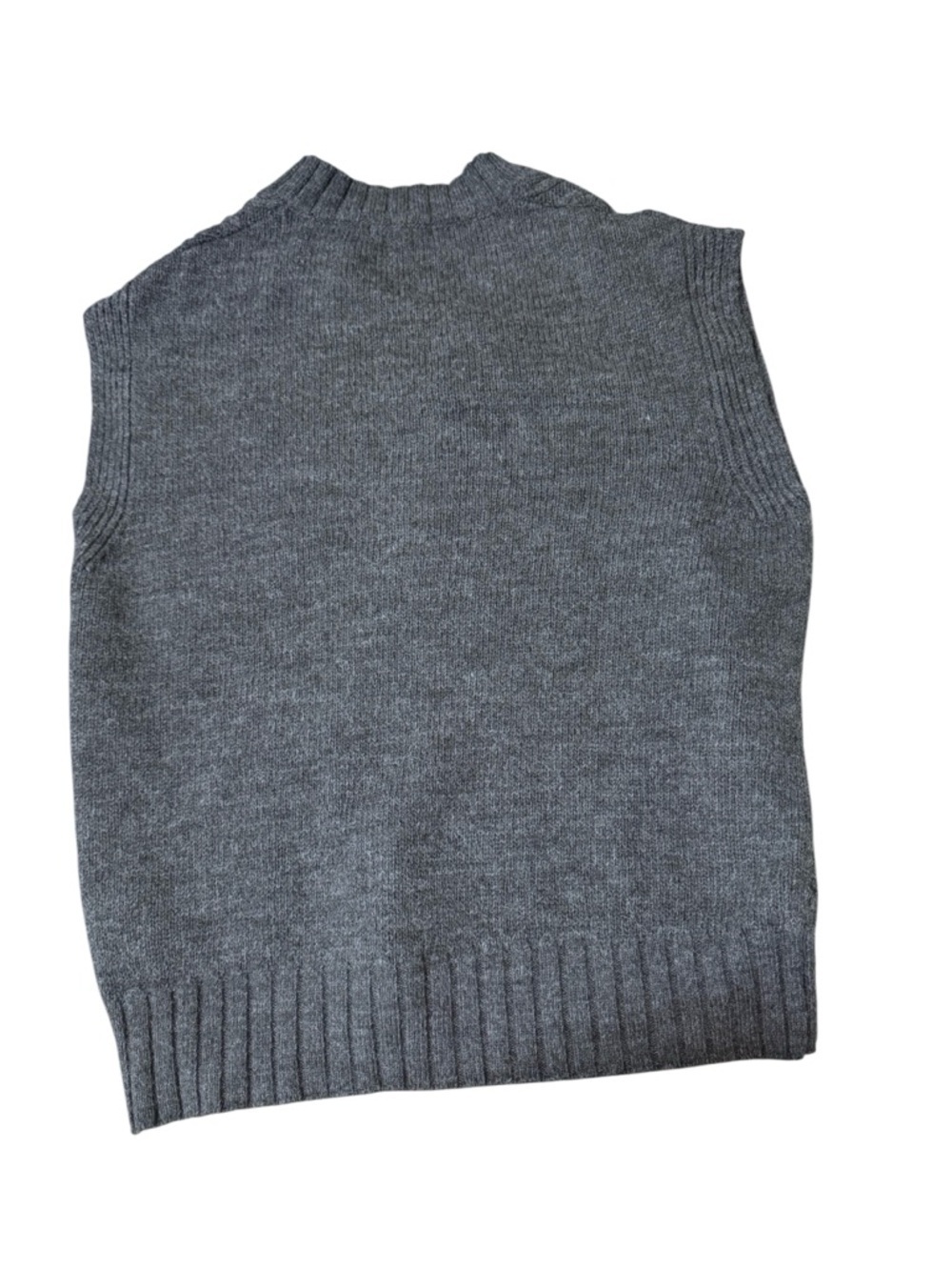 Anthropologie Gray Cable Knit V-Neck Sweater Vest - Picture 5 of 7